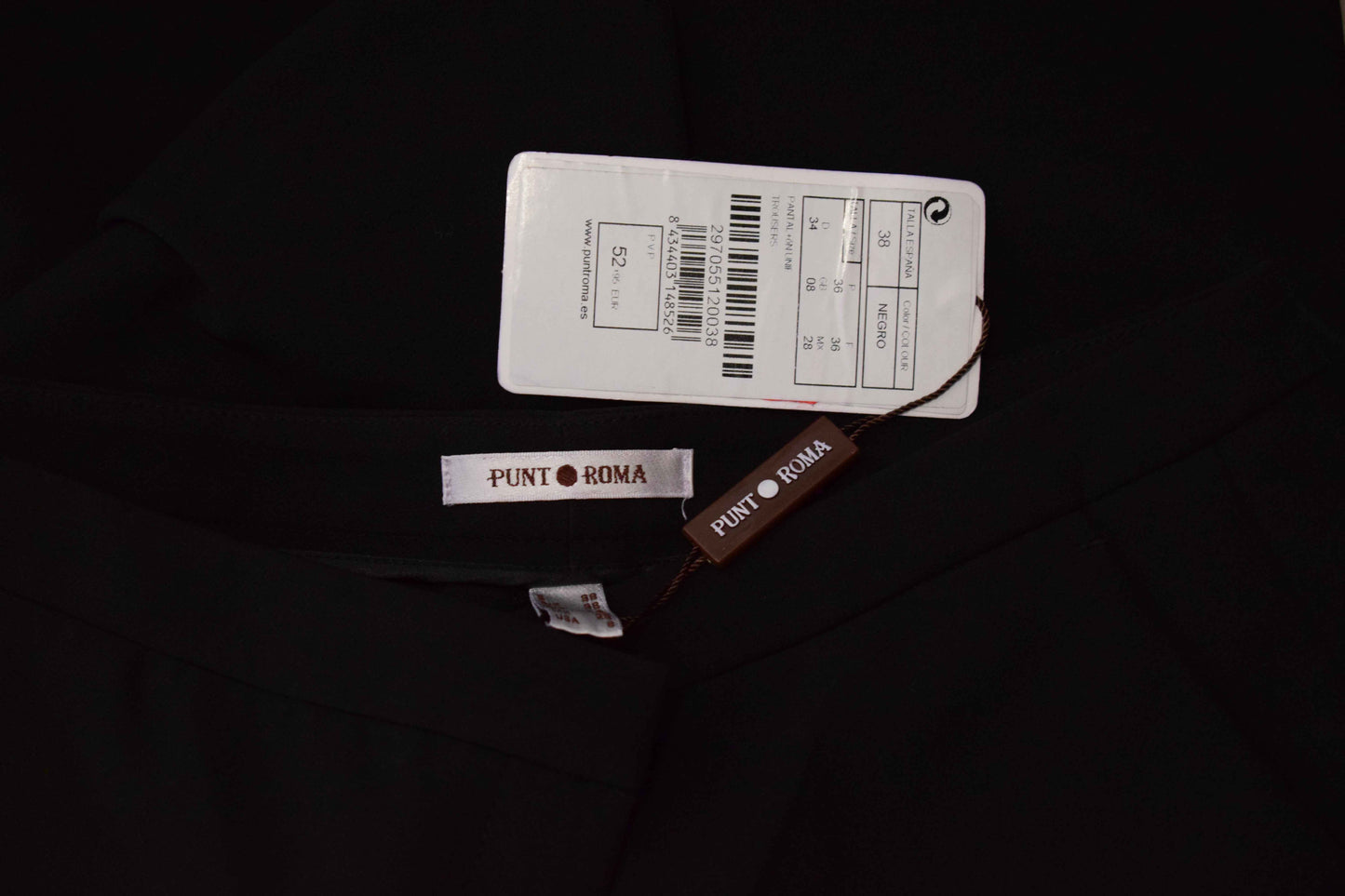 Pantalon Élégance Noire Coupe Droite Punt Roma 38