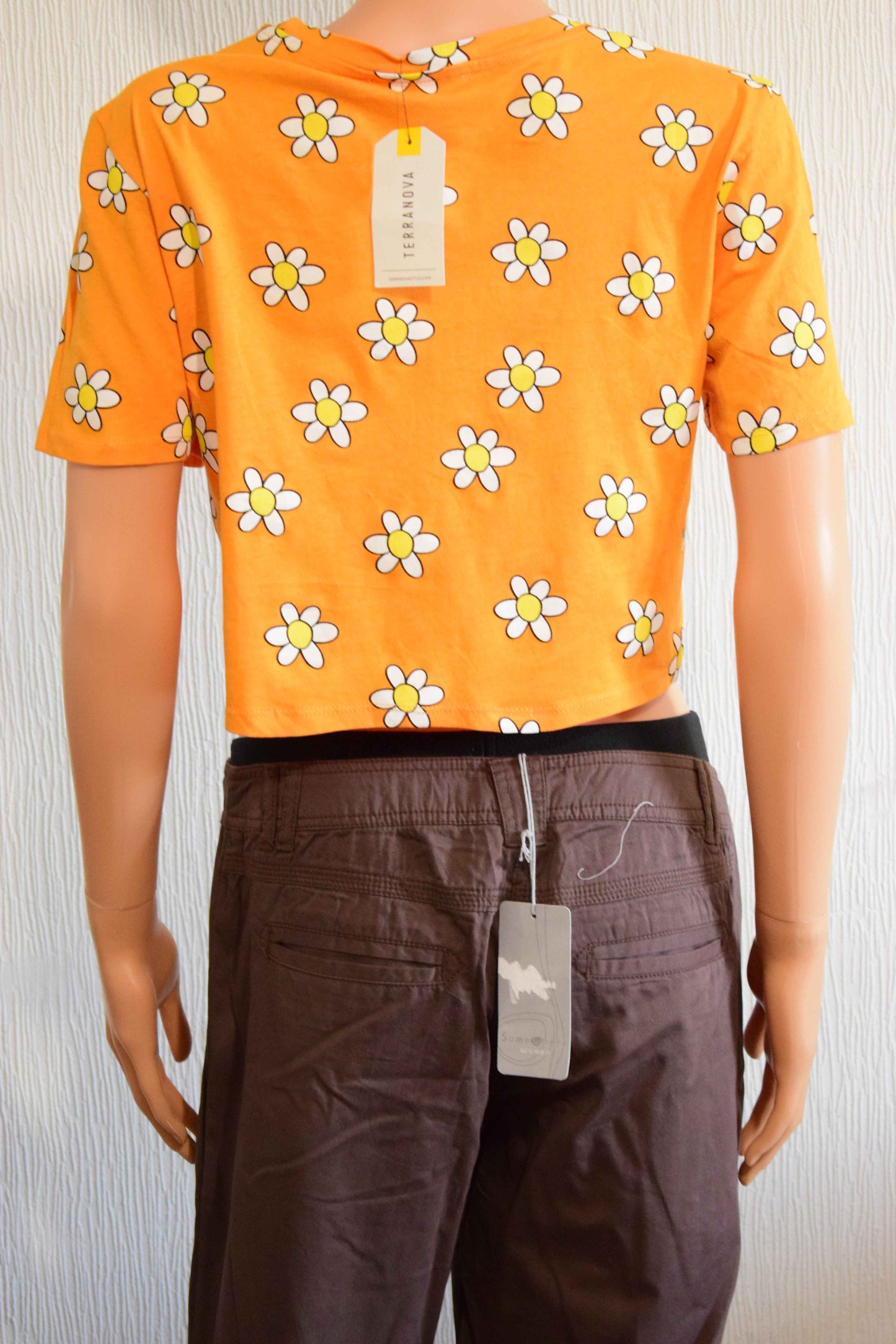 Crop T-Shirt Marguerites Terranova Orangé S