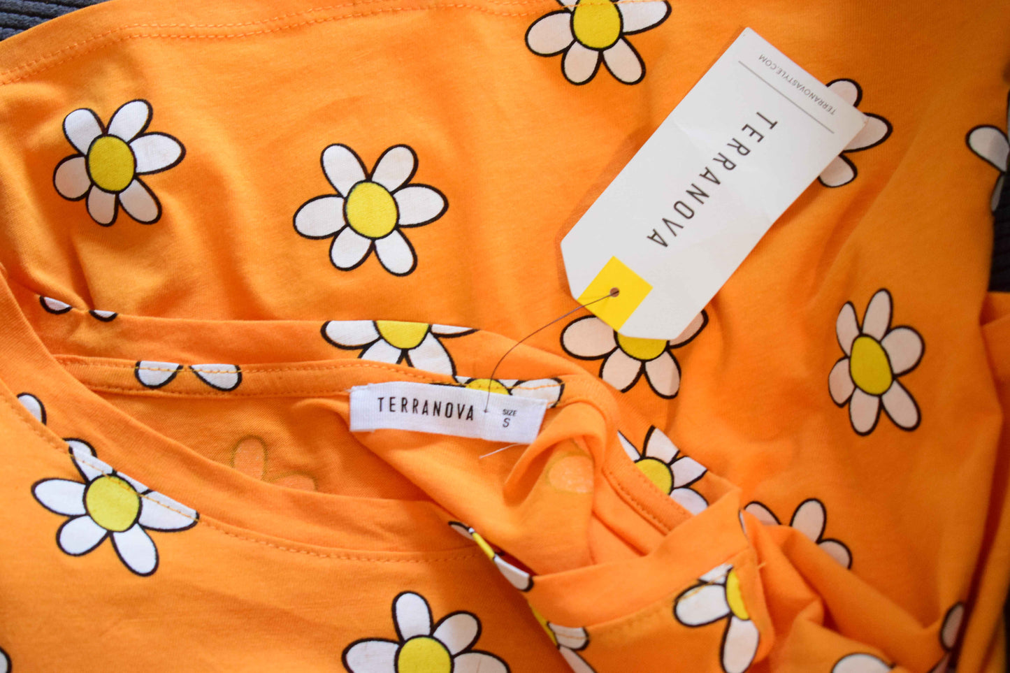 Crop T-Shirt Marguerites Terranova Orangé S