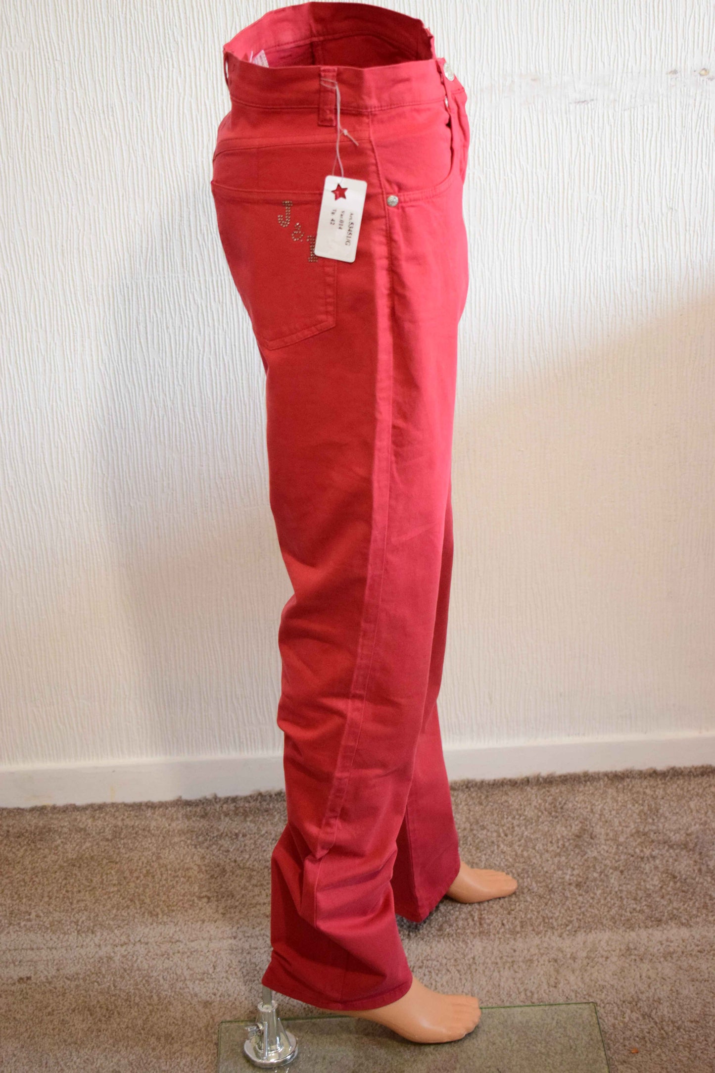 Pantalon femme Jeans Polo – Rouge – Taille 40