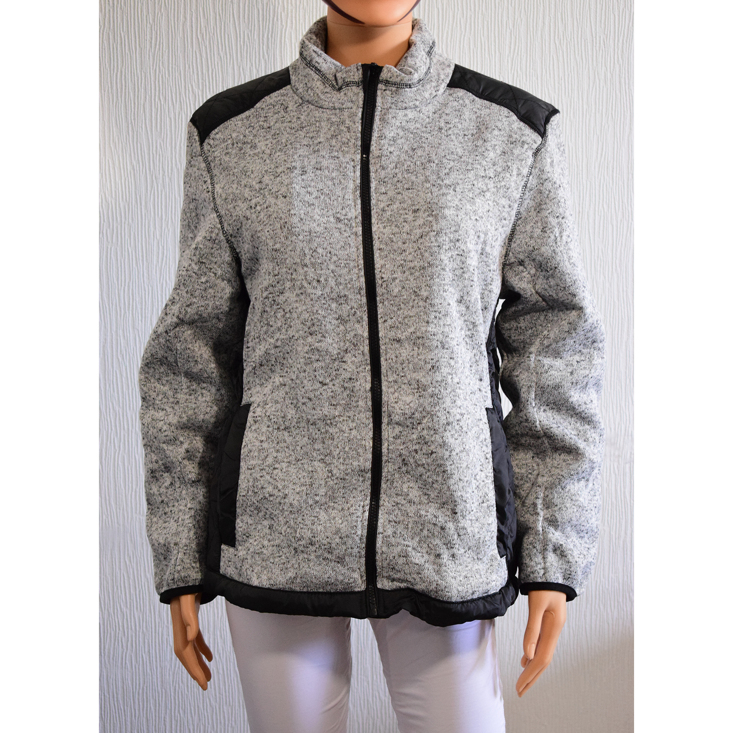 Veste polaire femme Canyon River – Gris chiné/Noir