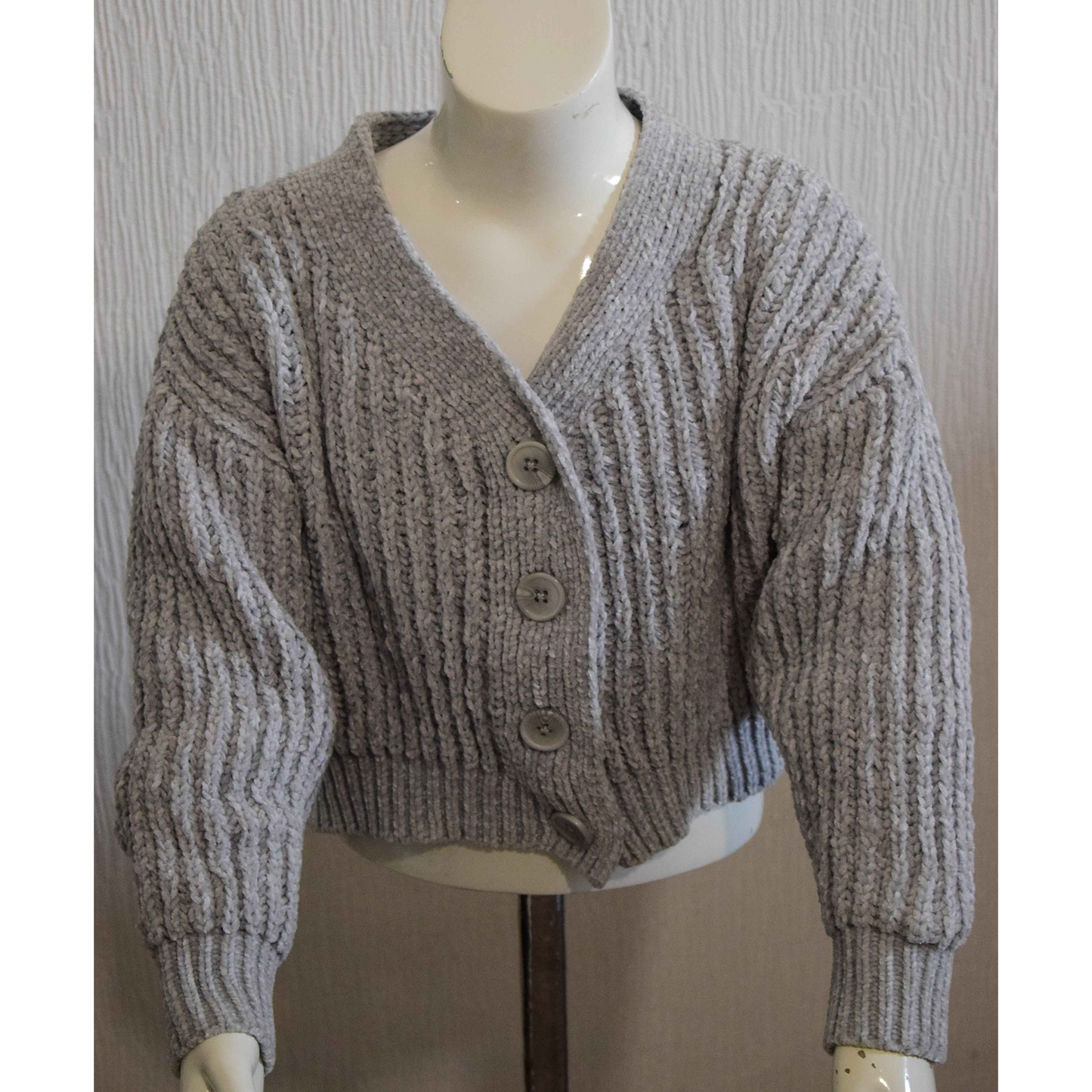 Cardigan Court Grosse Maille Oversize enfant 8-9 ans