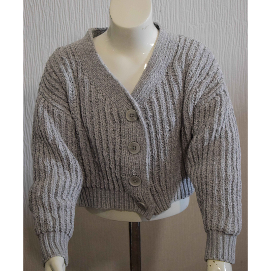 Cardigan Court Grosse Maille Oversize enfant 8-9 ans