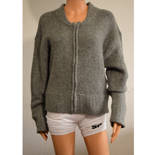 Gilet zippé femme 157 – Gris chiné – Taille S
