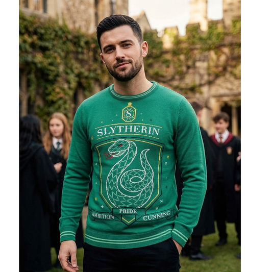 Pull homme & femme Harry Potter – Serpentard / Slytherin – Vert – Taille S