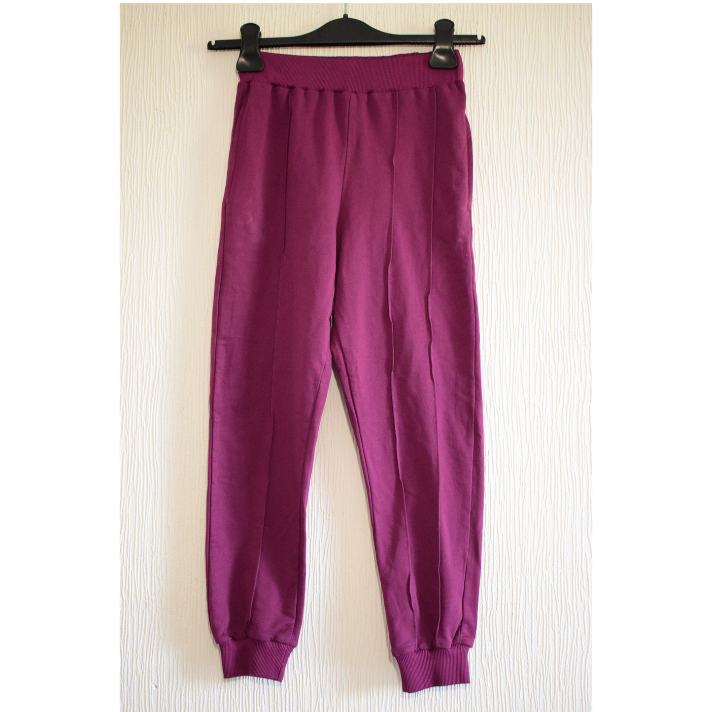 Pantalon de jogging violet prune à coutures surpiquées - Enfant 9 Ans