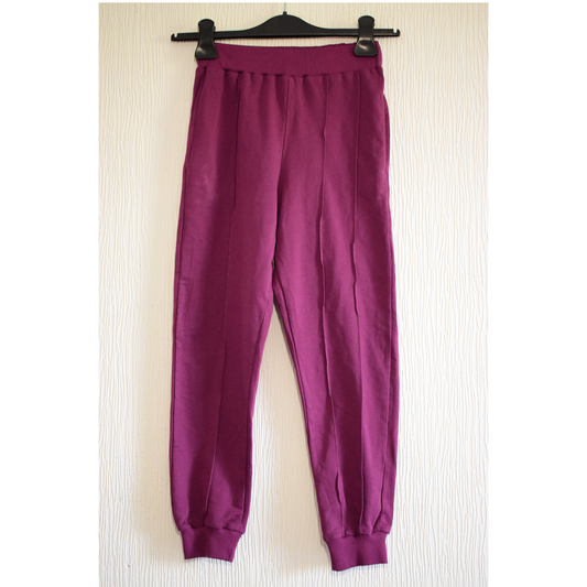 Pantalon de jogging violet prune à coutures surpiquées - Enfant 9 Ans