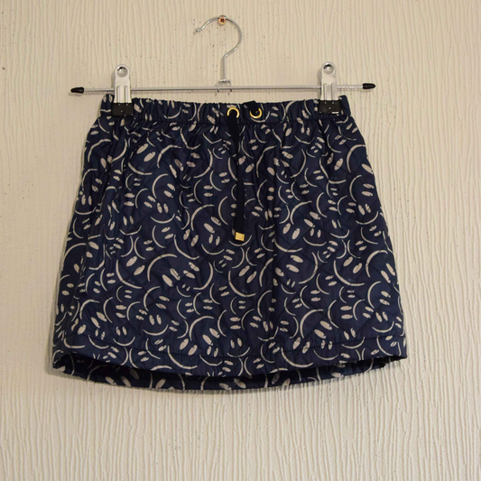 Mini Jupe matelassée bleue à motifs smileys pour fille S