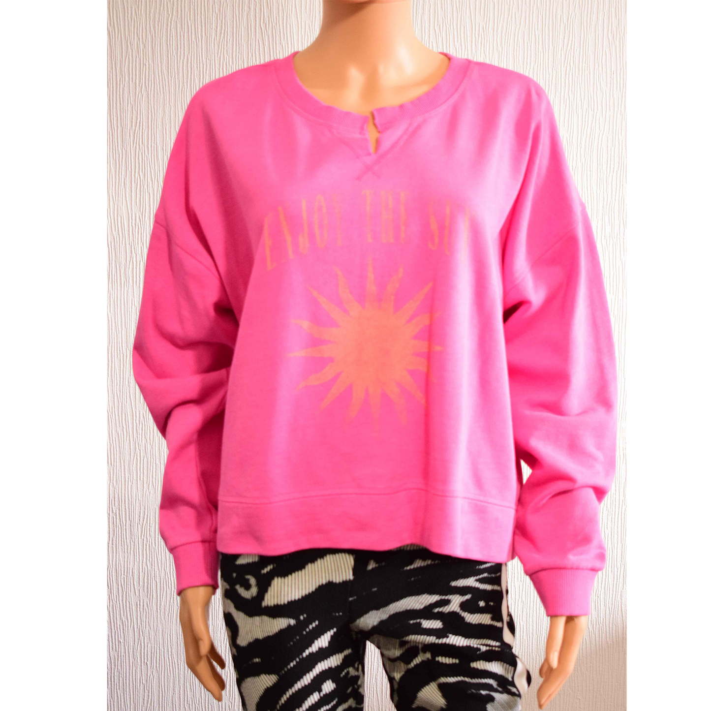 Sweat Oversize Hanes Fuchsia Soleil