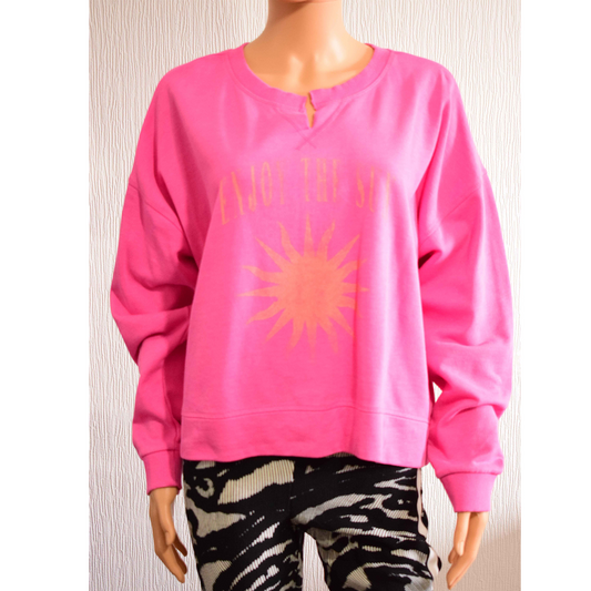 Sweat Oversize Hanes Fuchsia Soleil