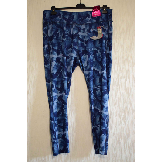 Legging Sport Imprimé Feuillage Bleu xl