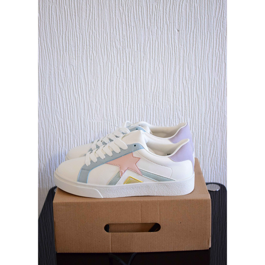 Sneakers femme Moow – Blanc multicolore pastel