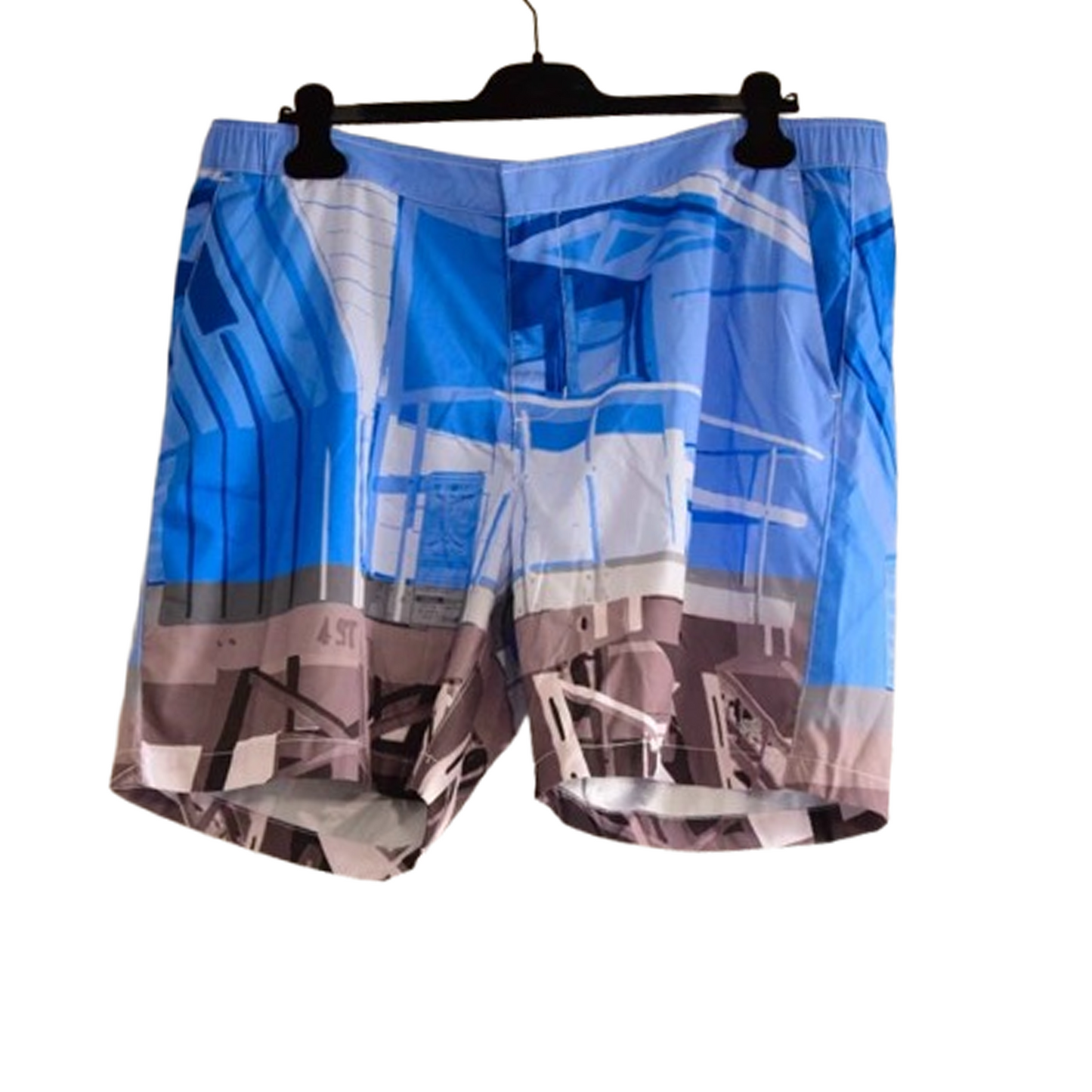 Short de Bain Homme Bleu à Motif Photographique Architectural Urbain Le club XXL