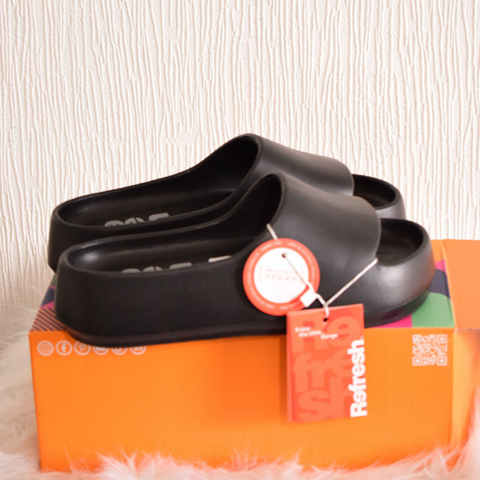 Claquettes Épaisses Homme/Femme Noires – Refresh 39