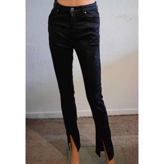 Pantalon Enduit Taille Haute Fentes Bas 40