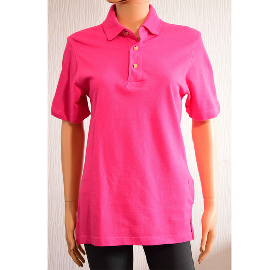 Polo classique à manches courtes rose fuchsia - Femme S