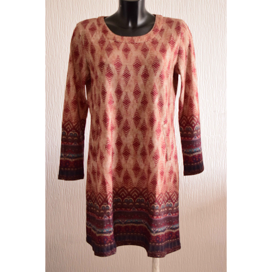 Robe Tunique Ethnique à Motifs Géométriques