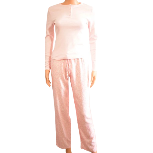 Ensemble de pyjama Oronero rose pâle à manches longues et motif floral