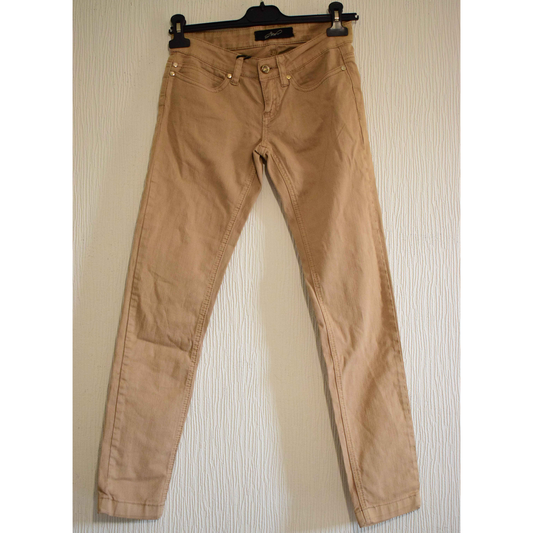 Pantalon slim style jean beige camel 34