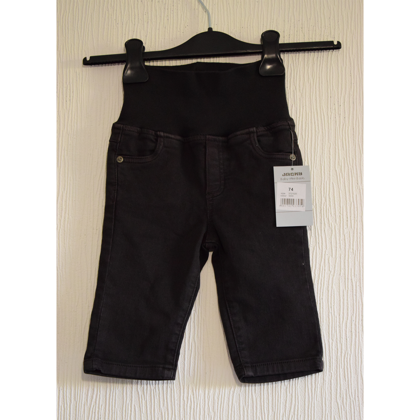 Tregging en denim noir à bandeau évolutif- JACKY Baby 6 à 9 Mois