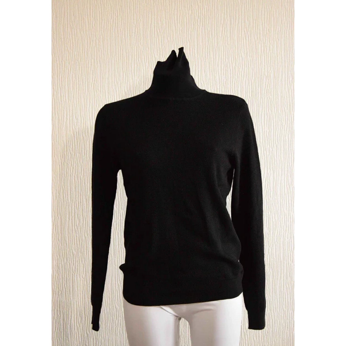 Pull col roulé noir M