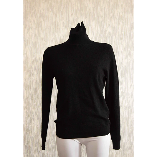 Pull col roulé noir M