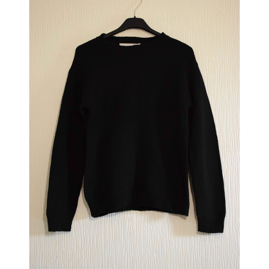 Pull en maille noire à col rond - Lager 157 enfant