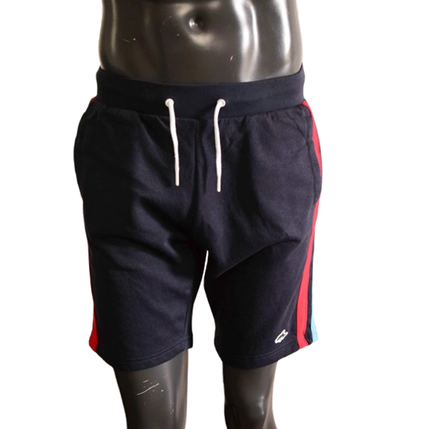 Short Jogging Bleu Marine Le Shark – Bandes Tricolores / Latérales S