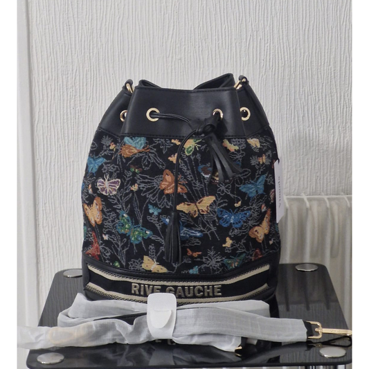 Sac seau en toile imprimé papillons "Rive Gauche"