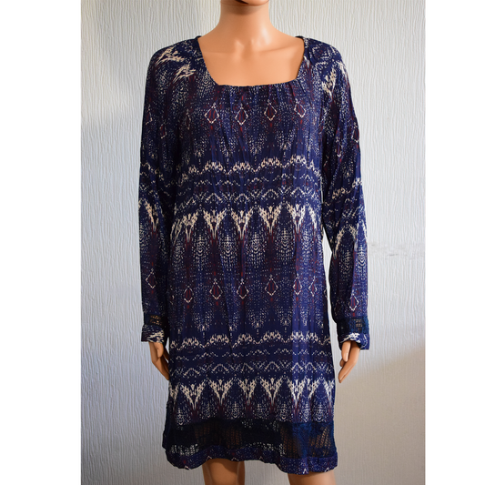 Robe femme Soggo – Imprimé ikat bleu – Taille L