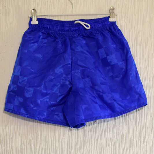 Short de sport bleu roi satiné à motif damier 10-11 Ans