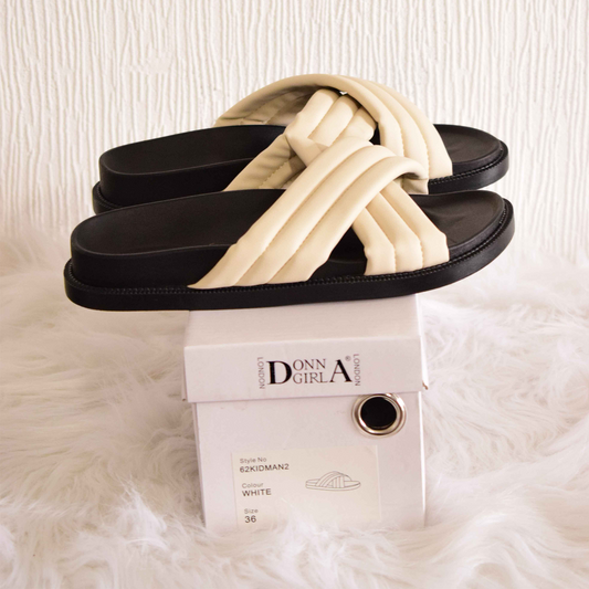 Claquettes Bicolores à Brides Croisées –Donna Girl London
