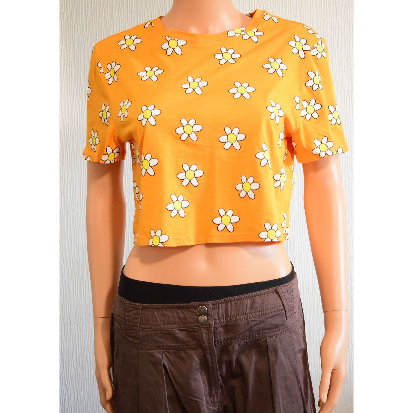 Crop T-Shirt Marguerites Terranova Orangé S