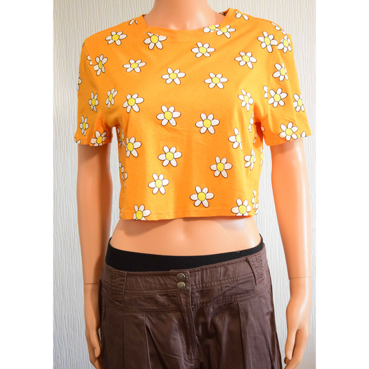 Crop T-Shirt Marguerites Terranova Orangé S