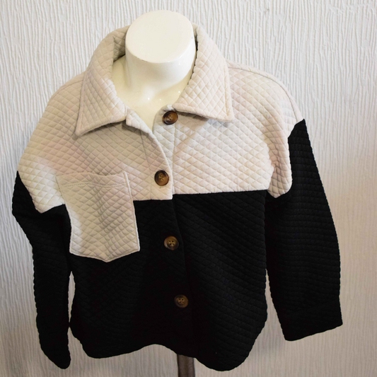Surchemise Matelassée Bicolore Beige et Noir