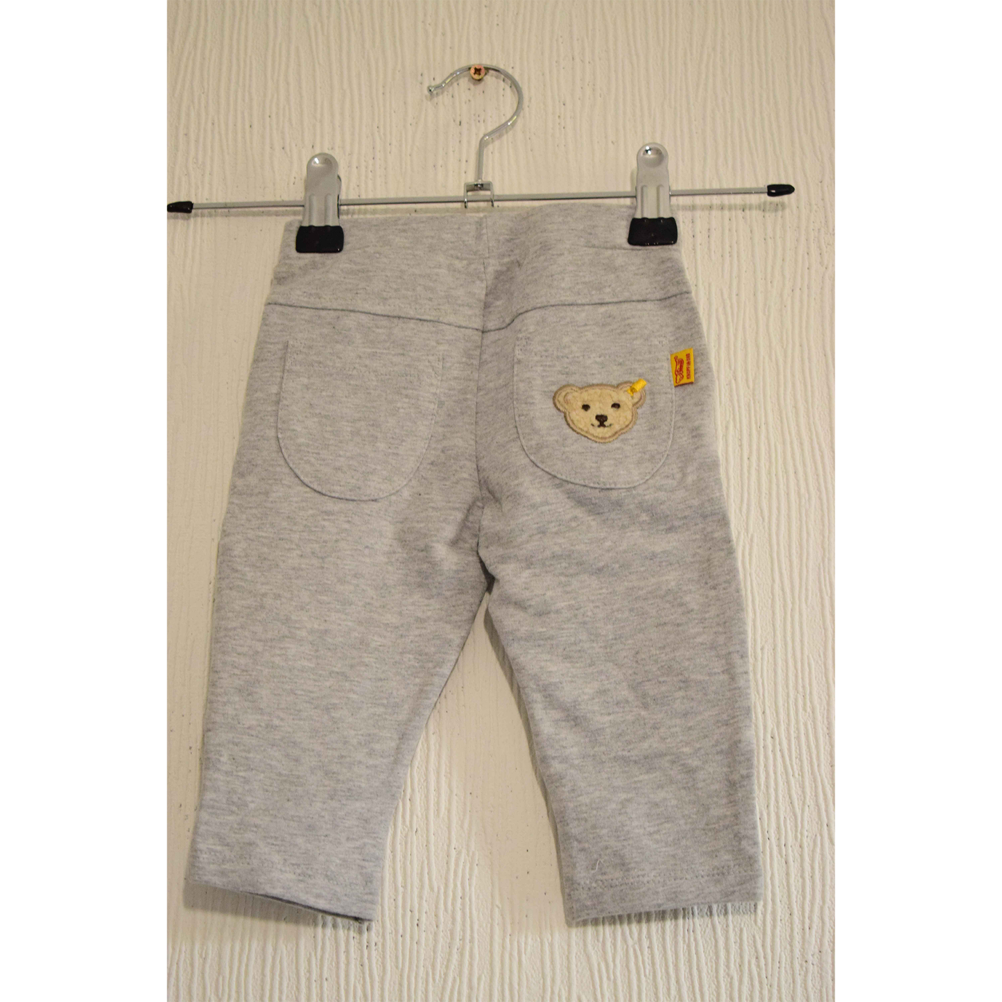 Pantalon de jogging en coton molletonné gris clair pour bébé 3M