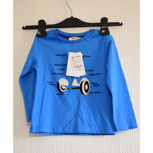 T-shirt manches longues bleu - CikoBy 24 à 36 Mois
