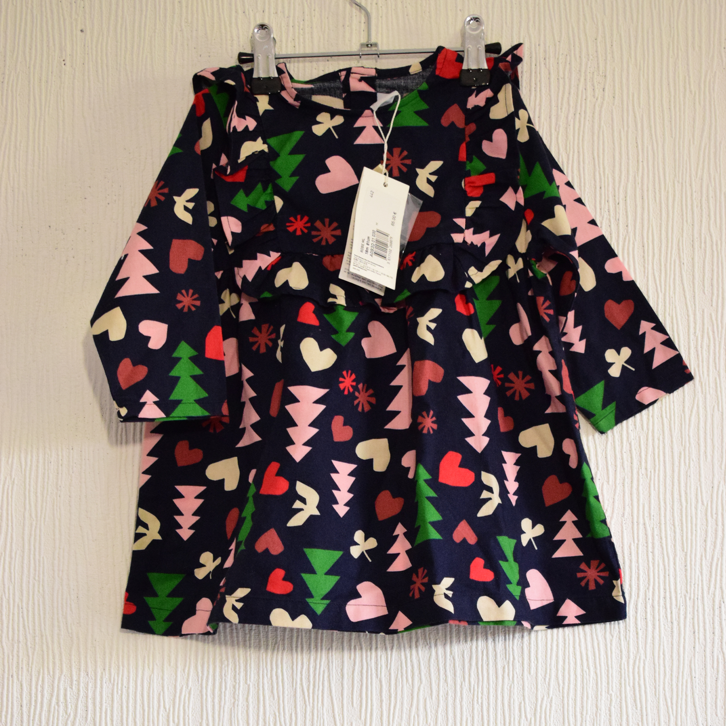 Robe manches longues imprimée à volants - Enfant