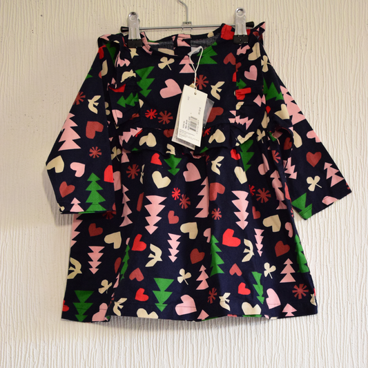 Robe manches longues imprimée à volants - Enfant