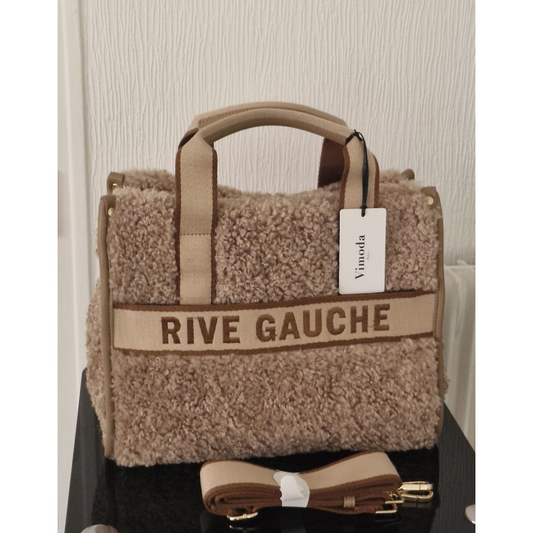 Sac à main Rive gauche en fausse fourrure bouclée