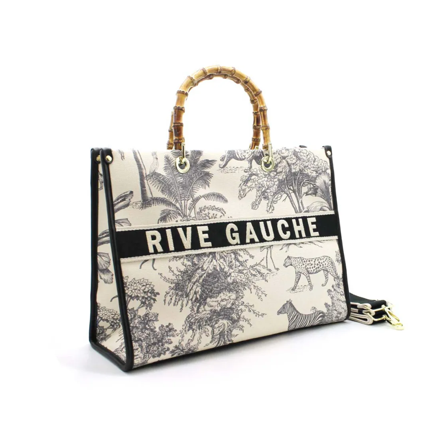 Sac cabas en toile Toile de Jouy sauvage "Rive Gauche"