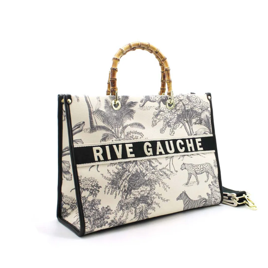 Sac cabas en toile Toile de Jouy sauvage "Rive Gauche"